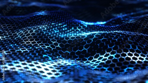 VJ ハニカム メッシュ 六角形 格子 青 [別Verあり]