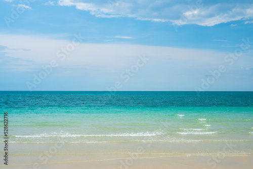 clear sea and blue sky at Nang Ram Beach and Nang Rong Beach, Sattahip, Chonburi, Thailand © Pongvit