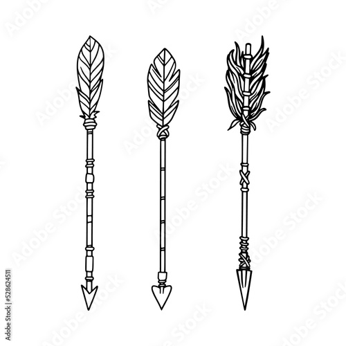 Photo spear arrow hand drawn illustration design