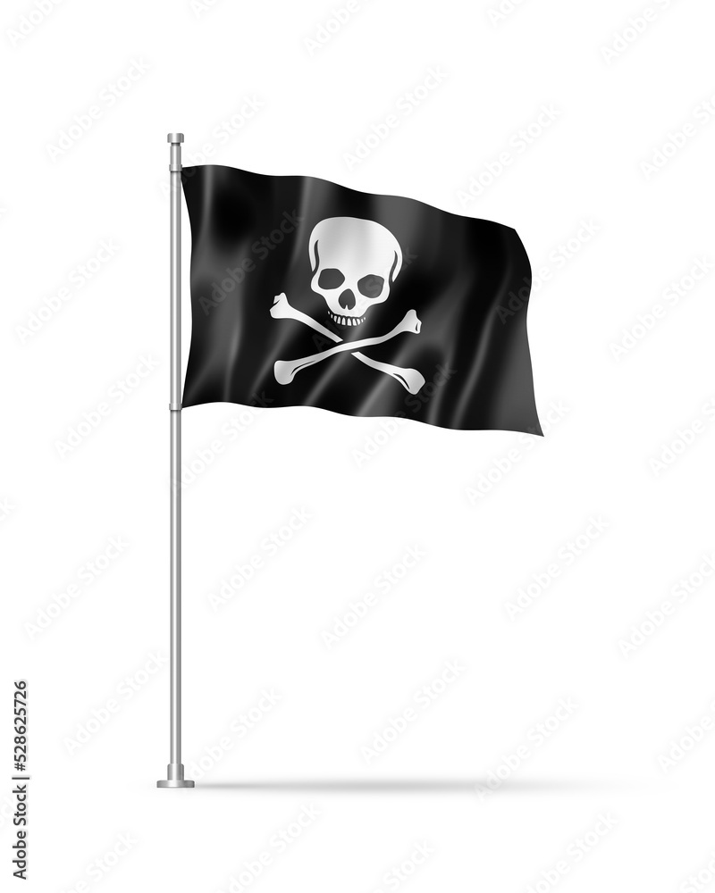 Fototapeta premium Pirate flag, Jolly Roger isolated on white