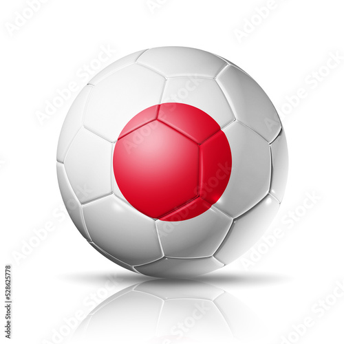 Soccer football ball with Japan flag. Illustration