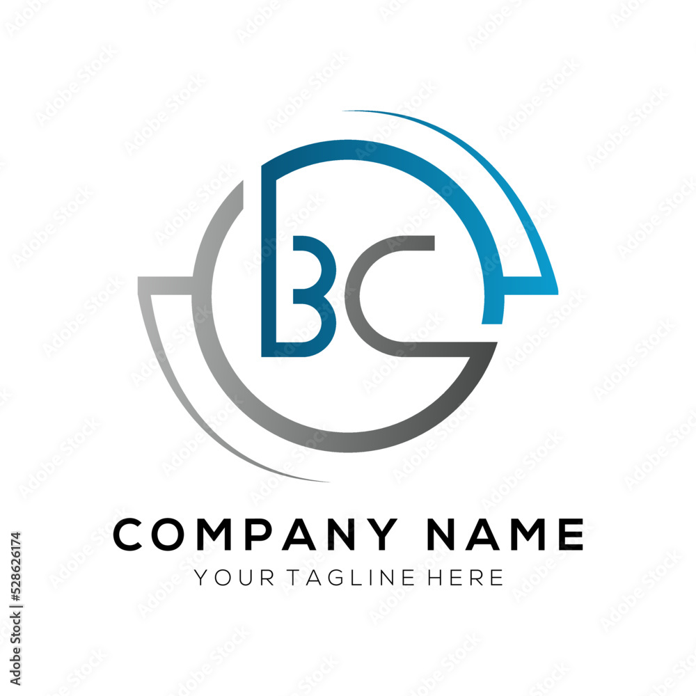 letter BC Logo Design Vector Template. Initial Blue And Silver Letter Design BC Vector Illustration With White Background. letter BC Logo Design Vector Template. Initial Blue And Silver Letter Design BC Vector Illustration With White Background.