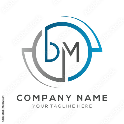 Free Download letter DM Logo Design Vector Template. Initial Blue and Silver Letter Design DM Vector Illustration With White Background. - GFXLoad