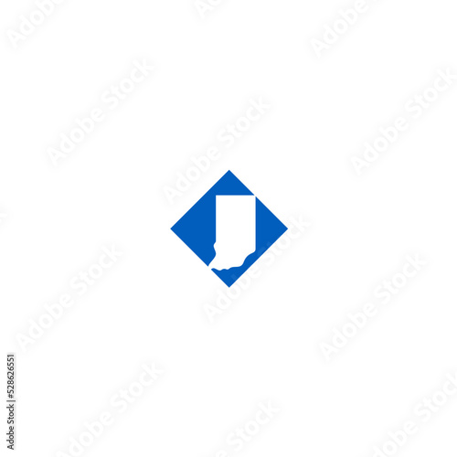 US Indiana Map Logo Vector