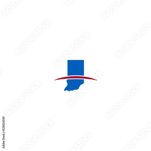 US Indiana Map Logo Vector
