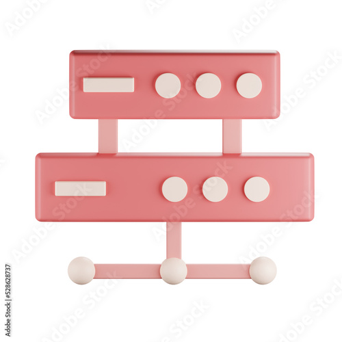 Database hosting illustration 3d rendering