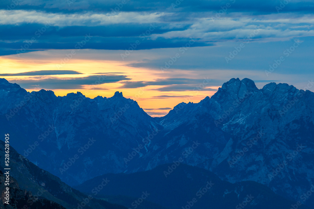 Mountain in the golden hour