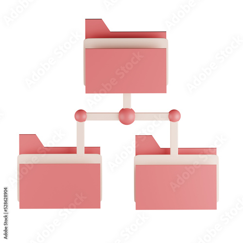 Folder sharing illustration 3d rendering