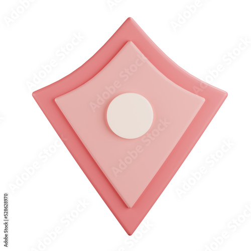Shield illustration 3d rendering
