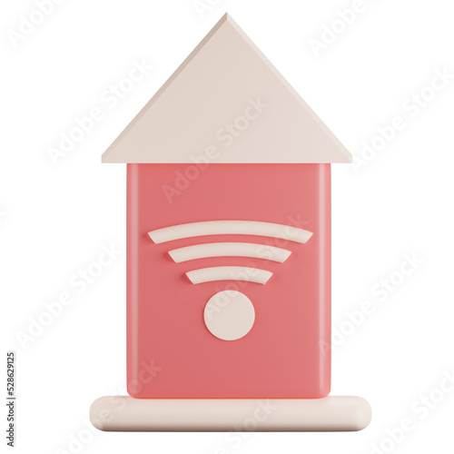 Smart home illustration 3d rendering
