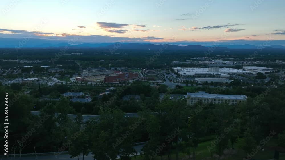 Liberty University at dusk. Sunset over conservative christian university. Liberty University at dusk. Sunset over conservative christian university.