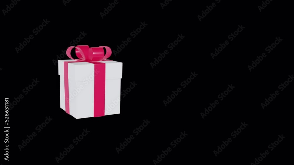 Gift box on a transparent background. White gift box with red ribbon ...