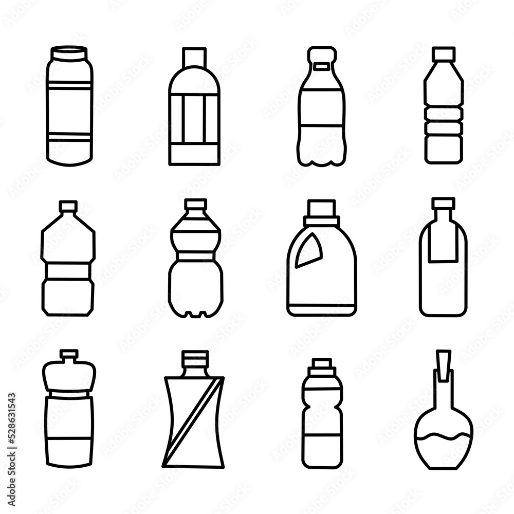 bottle icon set illustration design bottle icon set illustration design