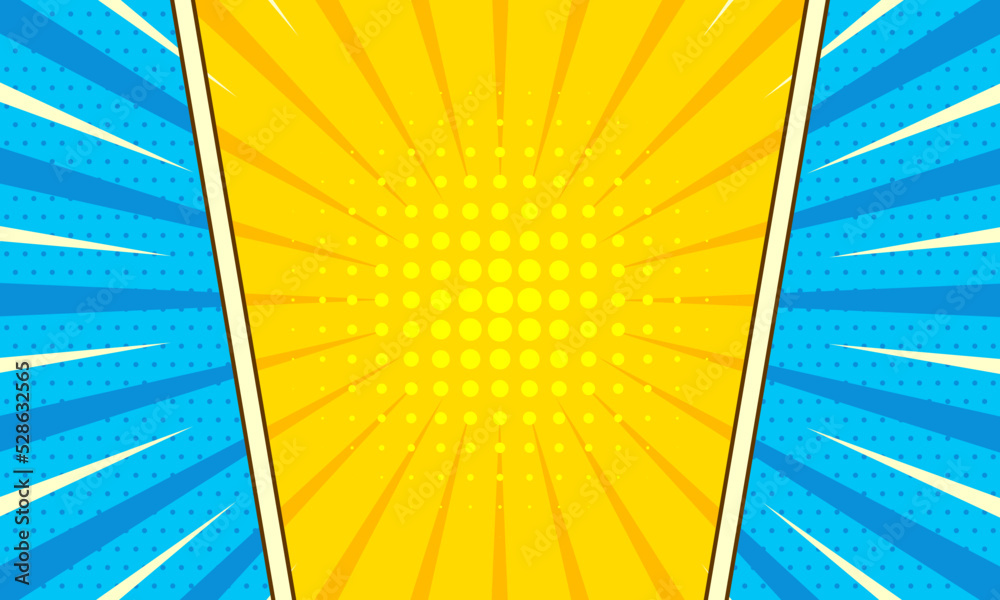 Fototapeta premium Cartoon page background blue and yellow