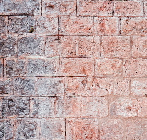 Casual Ancient Brick Wall Pattern or Background Old Obsolete Brickwork Square Image Wallpaper