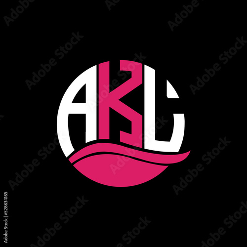 AKL logo monogram isolated on circle element design template, AKL letter logo design on black background. AKL creative initials letter logo concept. AKL letter design.
 photo