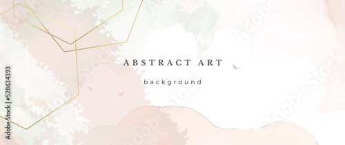 pink watercolor flower wedding luxury gold card