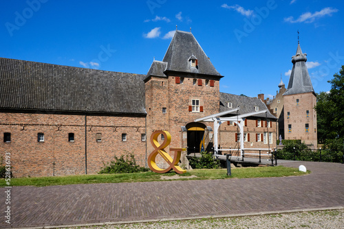 Doorwerth Castle, a moated castle in the floodplains of the Rhine near the village of Doorwerth.Dutch province of Gelderland. The Netherlands photo