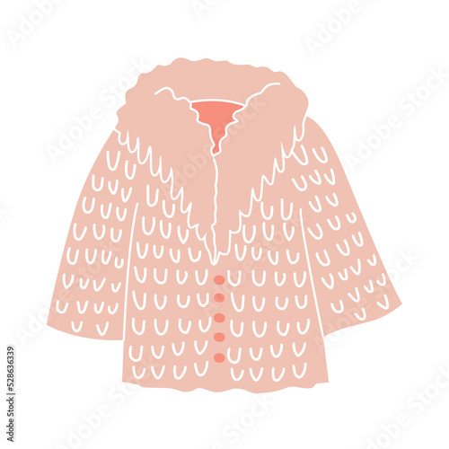Winter fur coat made of artificial fur