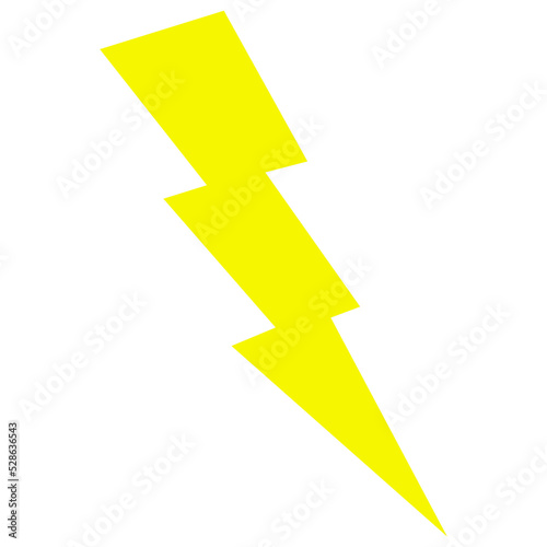 Blitz Icon in gelb als Symbol für Gewitter, Strom oder Hochspannung