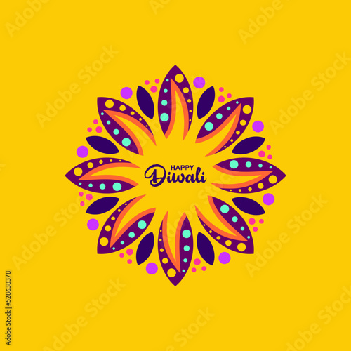 flat happy diwali concept design
