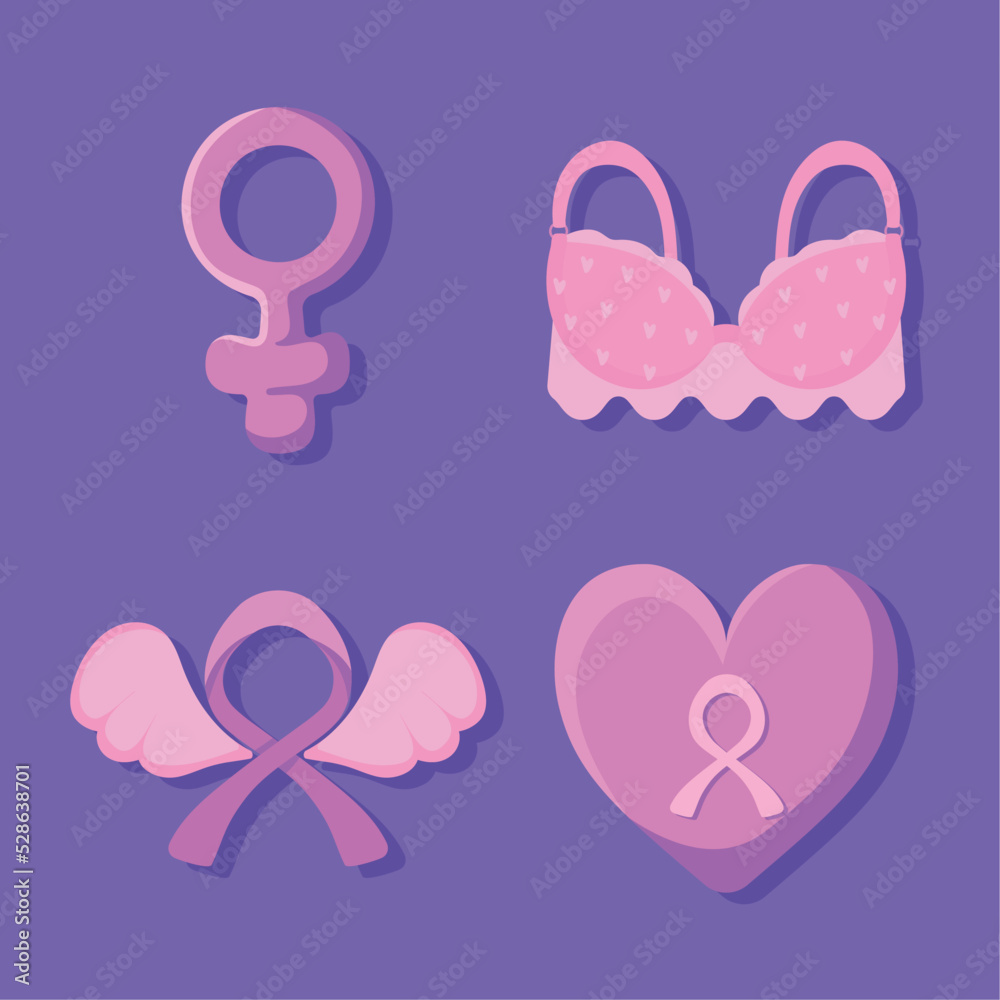 icon collection, breast cancer icon collection, breast cancer