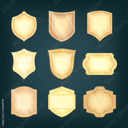 icons set gold labels