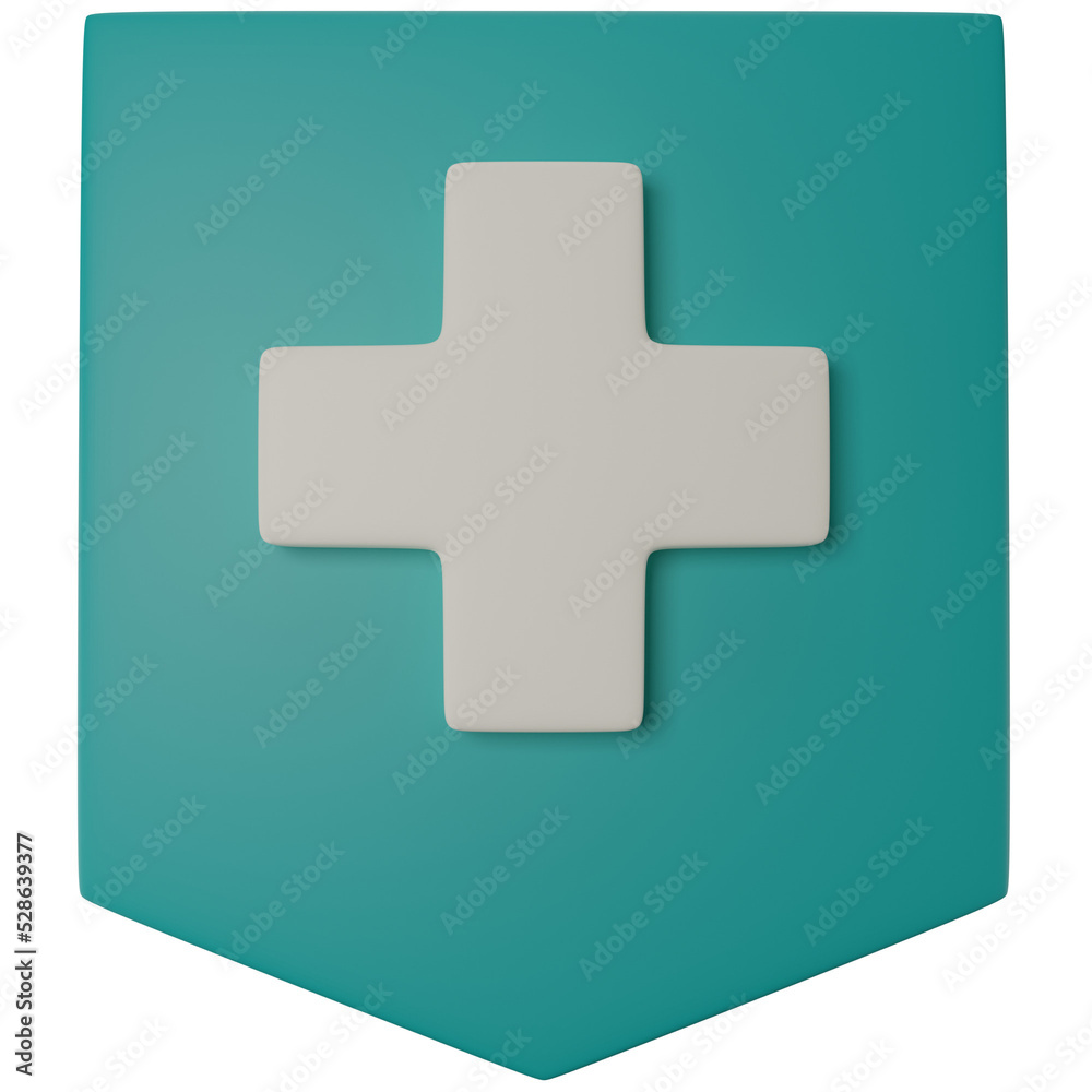 Fototapeta premium Medical Shield 3D Illustration