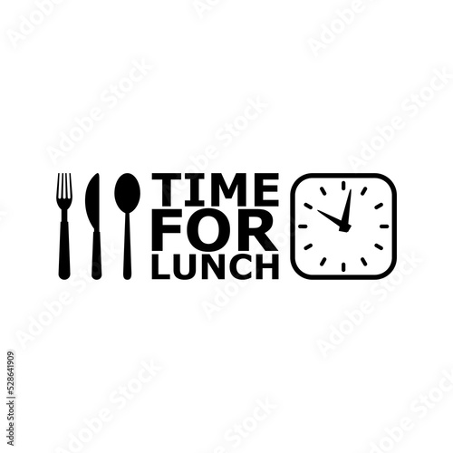 Time for lunch icon isolated on white background photo