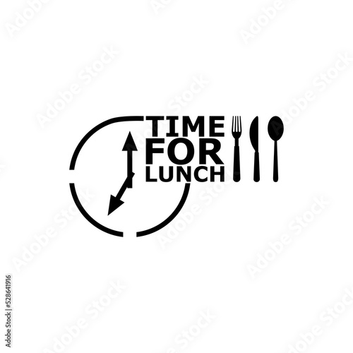 Time for lunch icon isolated on white background