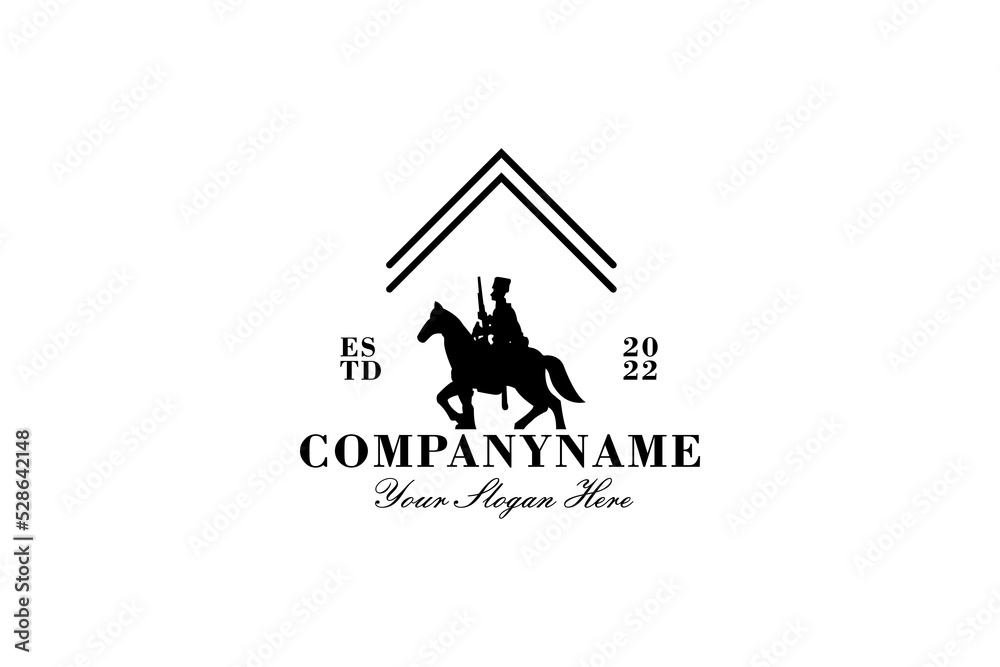 Military Lieutenant Silhouette, Army Captain on horseback Military Lieutenant Silhouette, Army Captain on horseback