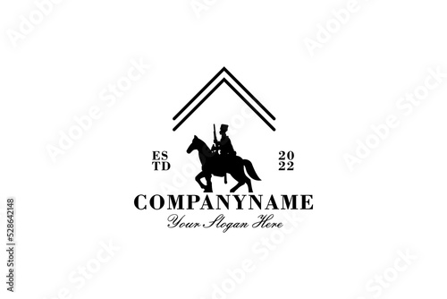 Military Lieutenant Silhouette, Army Captain on horseback