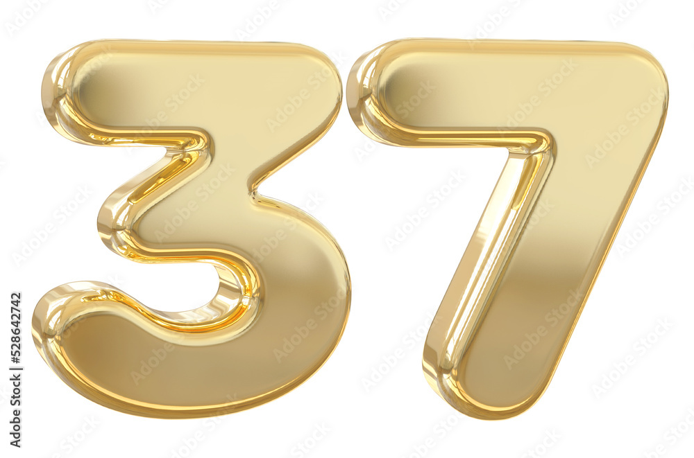 3d number 37 gold 3d number 37 gold