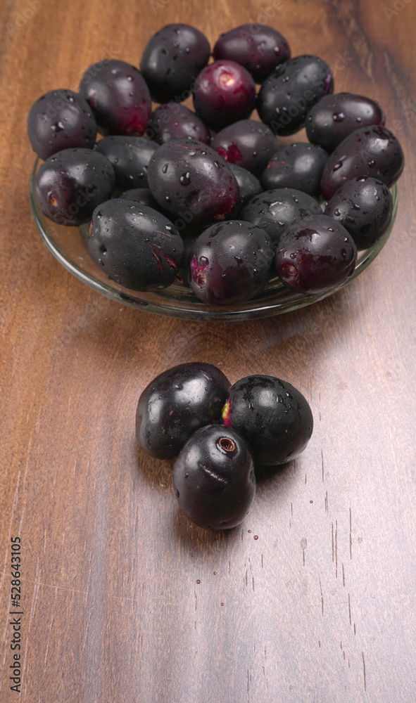 Jambul or Jamun (Syzygium cumini) isolated on white background Jambul or Jamun (Syzygium cumini) isolated on white background