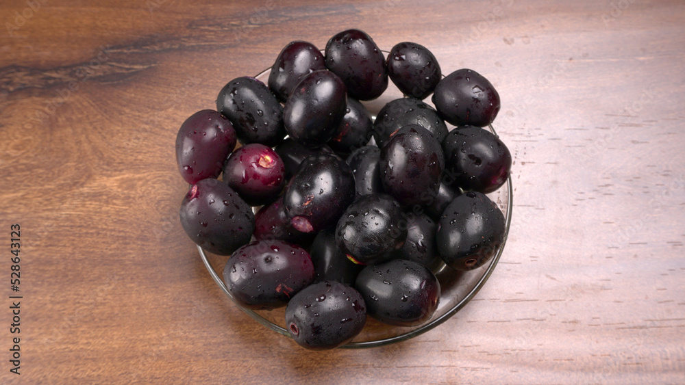 Jambul or Jamun (Syzygium cumini) isolated on white background Jambul or Jamun (Syzygium cumini) isolated on white background
