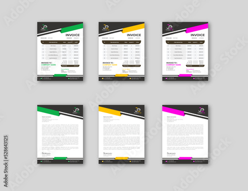 Creative modern invoice and letterhead Corporate business template.