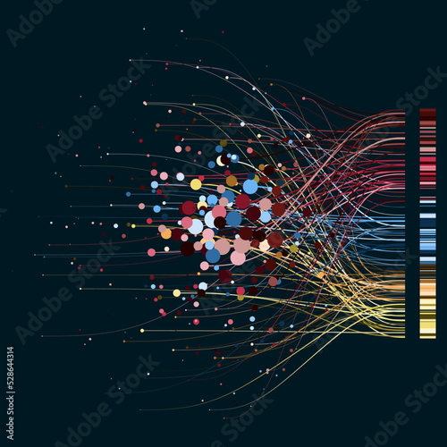 Abstractly arranged colored dots. Data concept.