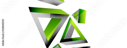 Triangle abstract background. 3d vector basic shape technology or business concept composition. Trendy techno business template for wallpaper, banner, background or landing