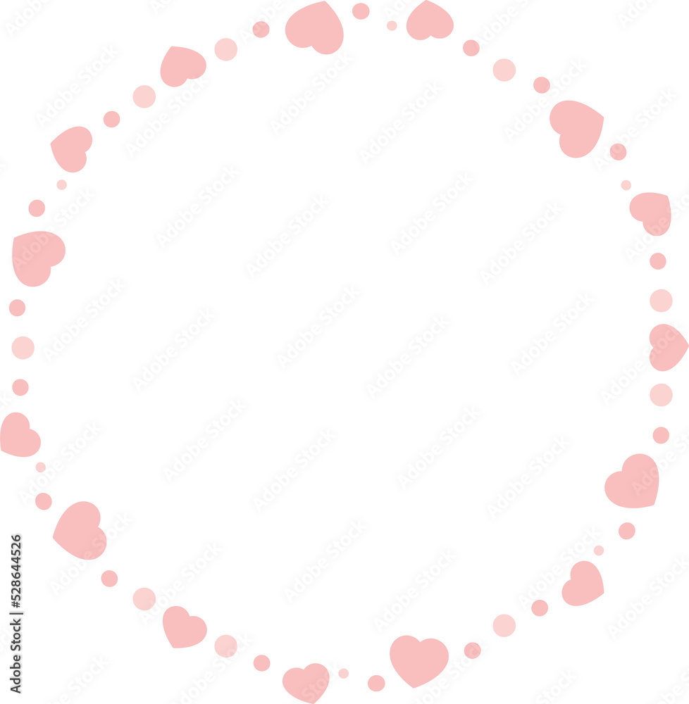 Cute pastel pink heart shape border. Flat design illustration. Cute pastel pink heart shape border. Flat design illustration.