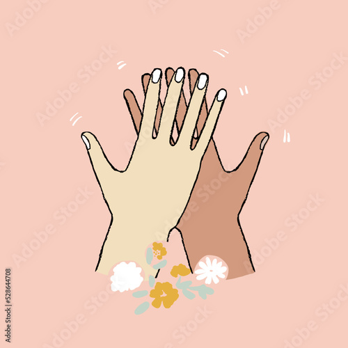 Vector Simple Illustration Symbol Of Two Joined Hands