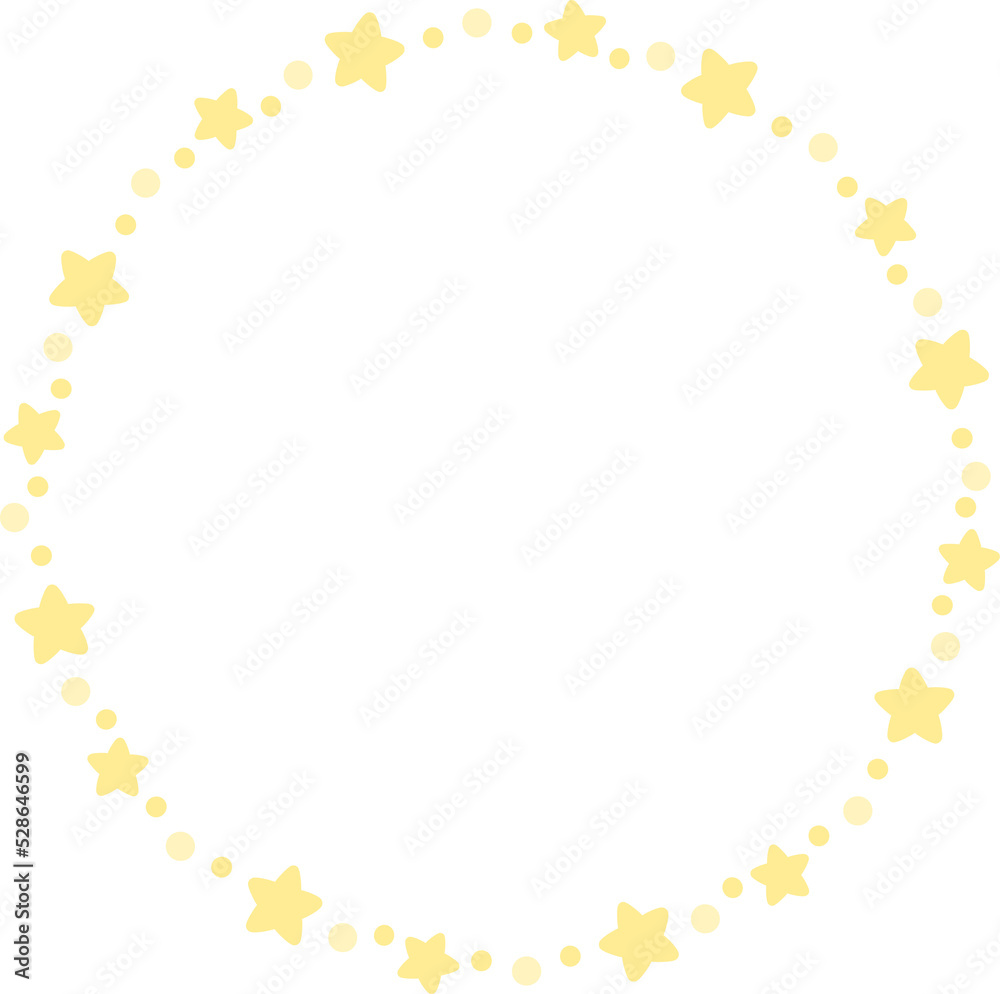 Cute pastel yellow star shape border. Flat design illustration. Cute pastel yellow star shape border. Flat design illustration.