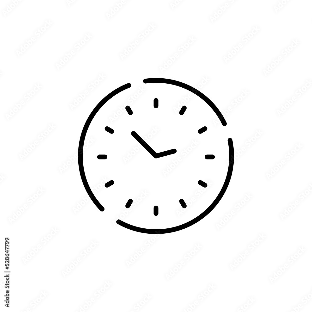 Clock, Timer, Time Dotted Line Icon Vector Illustration Logo Template. Suitable For Many Purposes.