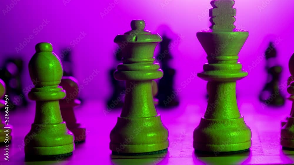 Close up of chess board spinning Close up of chess board spinning
