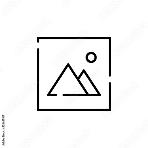 Picture, Gallery, Image Dotted Line Icon Vector Illustration Logo Template. Suitable For Many Purposes.