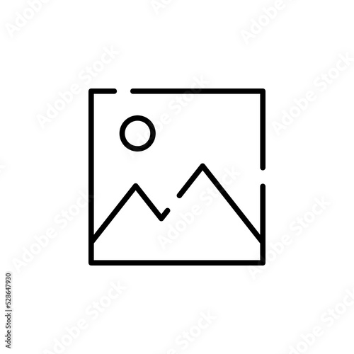 Picture, Gallery, Image Dotted Line Icon Vector Illustration Logo Template. Suitable For Many Purposes.