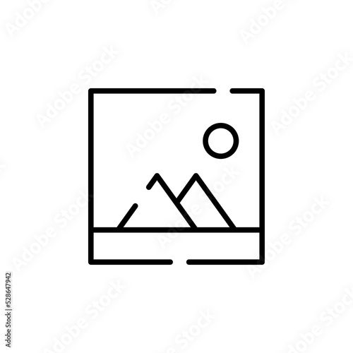 Picture, Gallery, Image Dotted Line Icon Vector Illustration Logo Template. Suitable For Many Purposes.