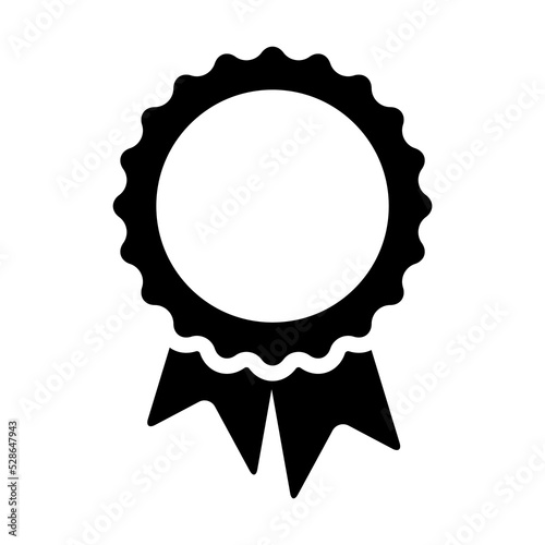 Badge with ribbons icon symbol sign with transparent background PNG
