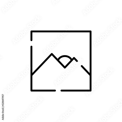 Picture, Gallery, Image Dotted Line Icon Vector Illustration Logo Template. Suitable For Many Purposes.
