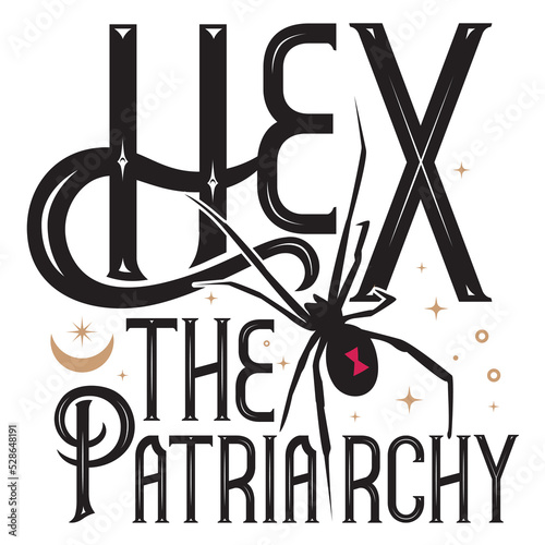 Hex the patriarchy. Calligraphy for witchcraft PNG format photo