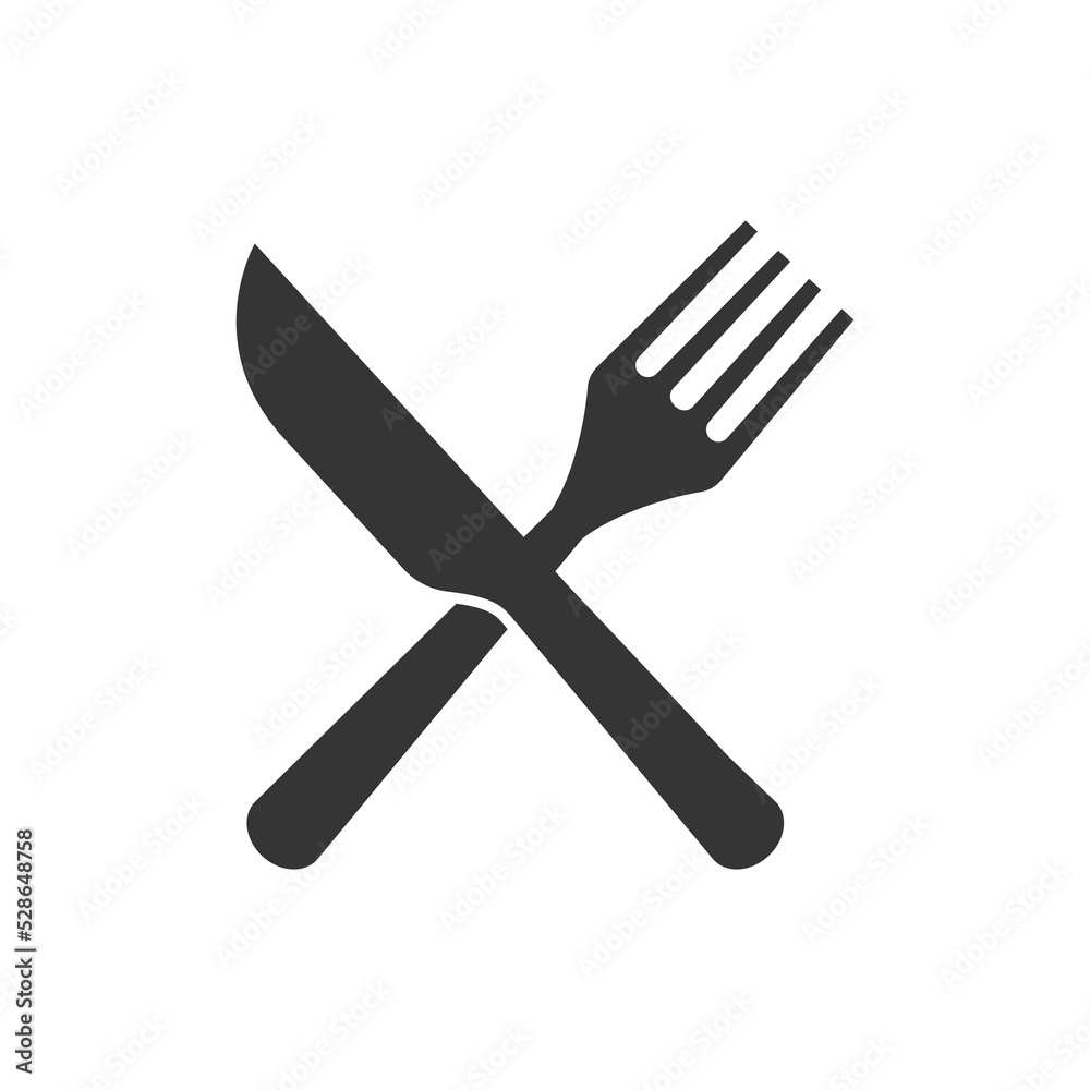 Trendy fork and knife icon vector design isolated Trendy fork and knife icon vector design isolated